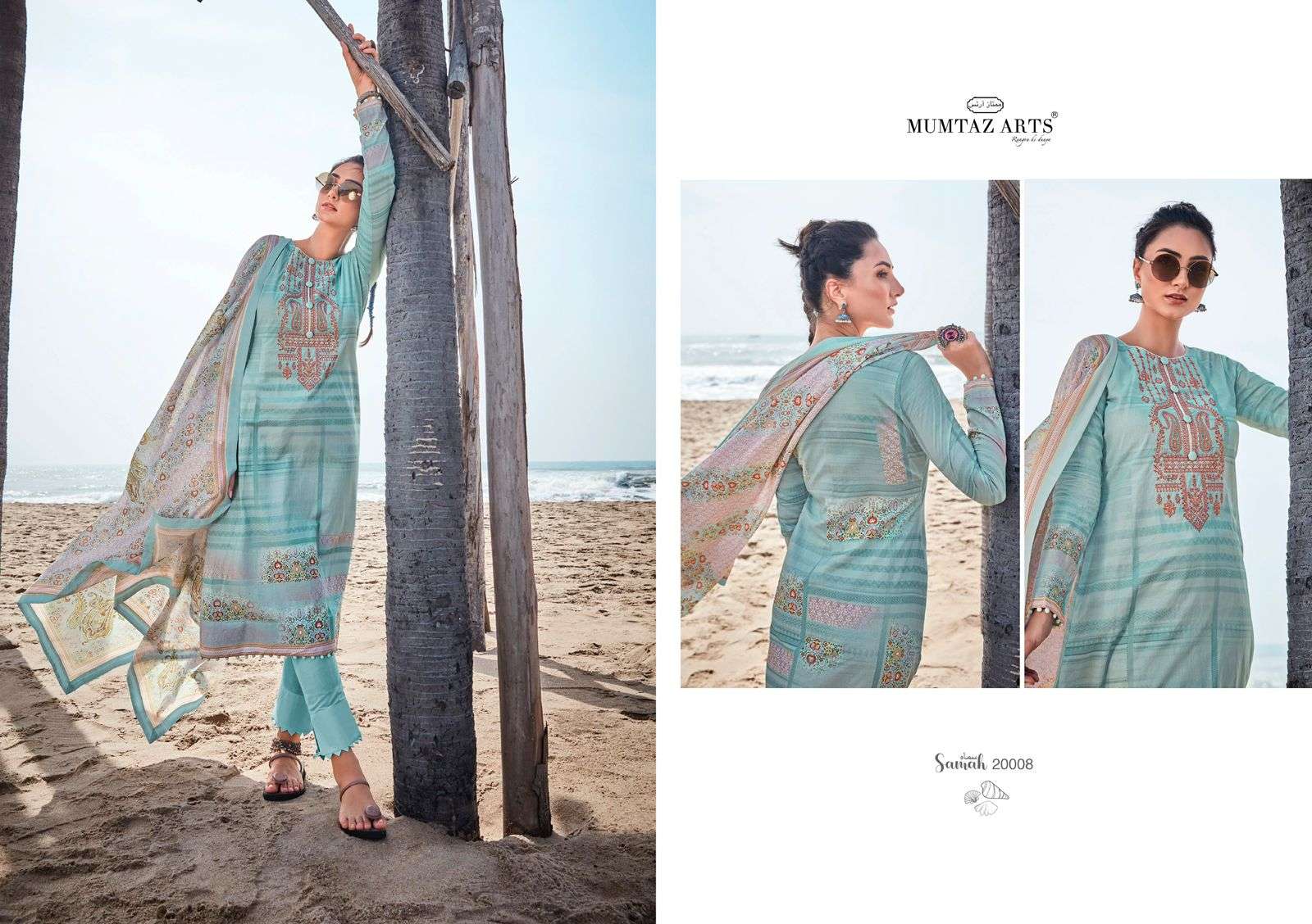 MUMTAZ ARTS SAMAH DESIGNER LAWN COTTON EMBROIDERED SUITS IN WHOLESALE RATE 