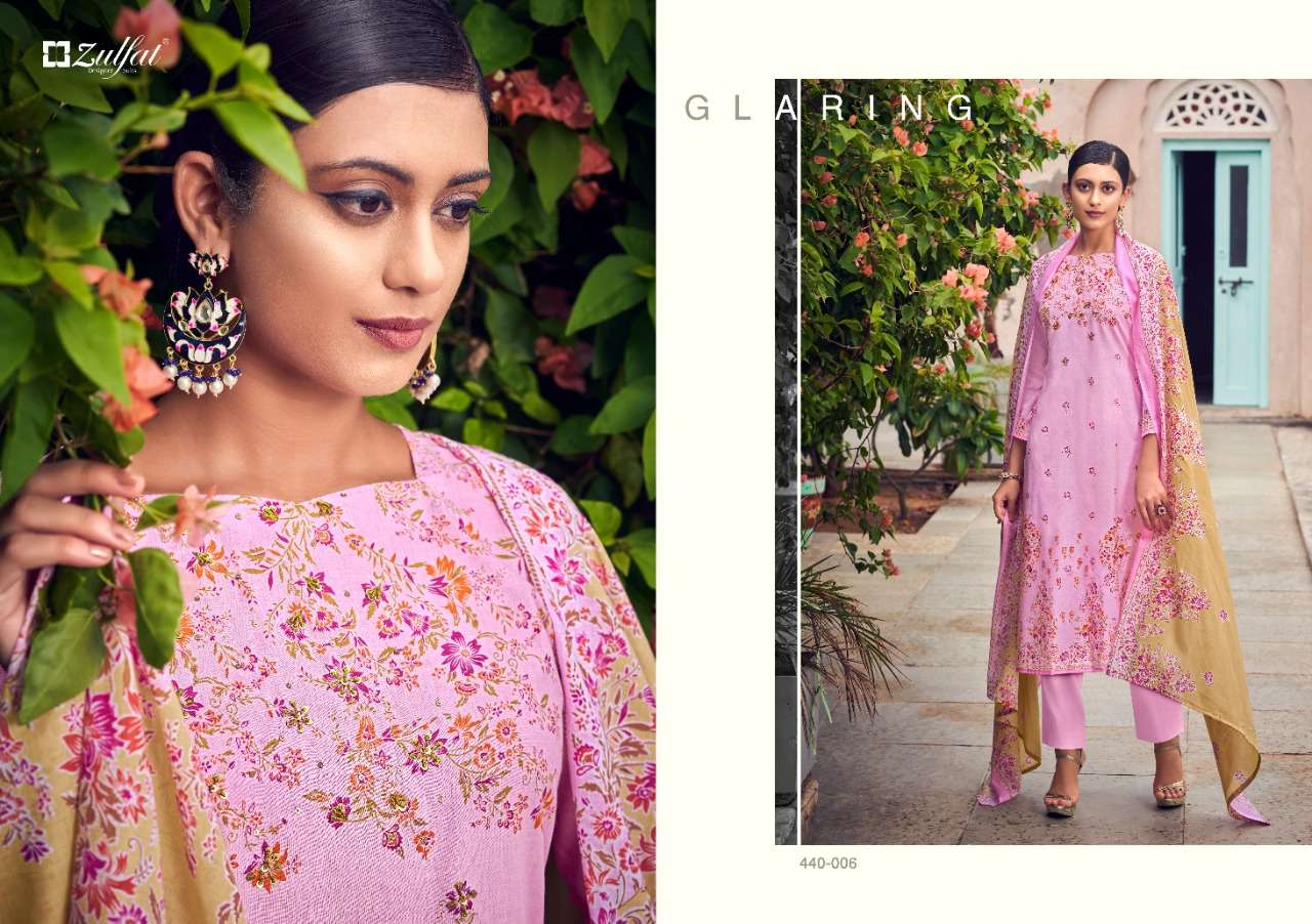 ZULFAT MUGDHA DESIGNER SEQUENCE HANDWORK WITH COTTON PRINTED SUITS IN WHOLESALE RATE 