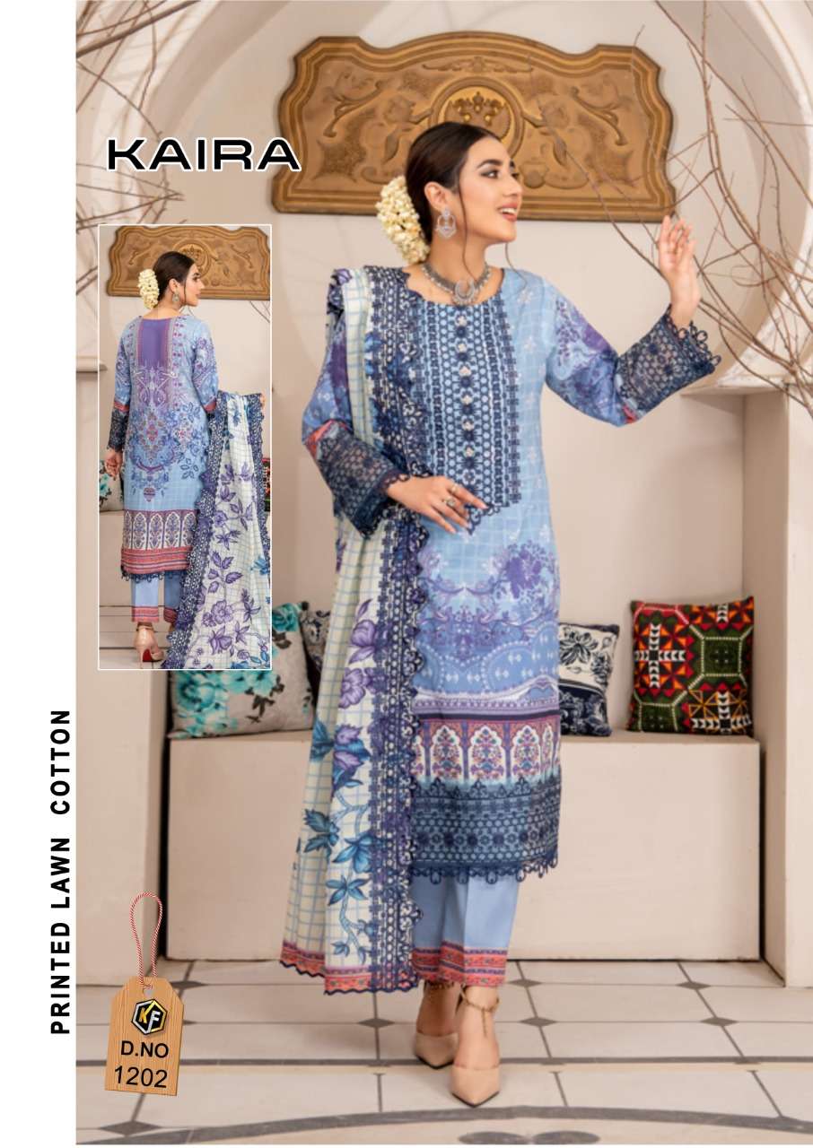 KEVAL FAB KAIRA VOL 12 DESIGNER LAWN PRINTED DAILY WEAR SUITS IN WHOLESALE RATE 