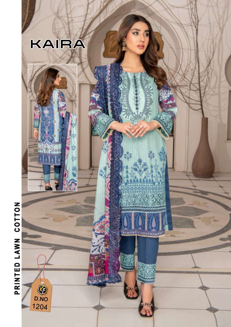 KEVAL FAB KAIRA VOL 12 DESIGNER LAWN PRINTED DAILY WEAR SUITS IN WHOLESALE RATE 