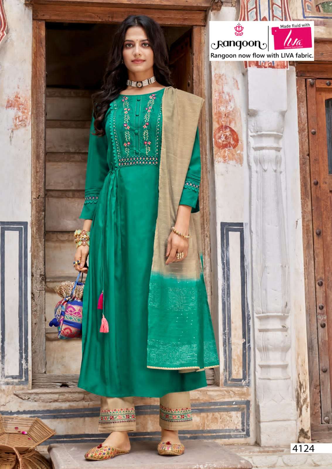 RANGOON NAIRA DESIGNER ADDITION WORK WITH VISCOSE EMBROIDERED SUITS IN WHOLESALE RATE 