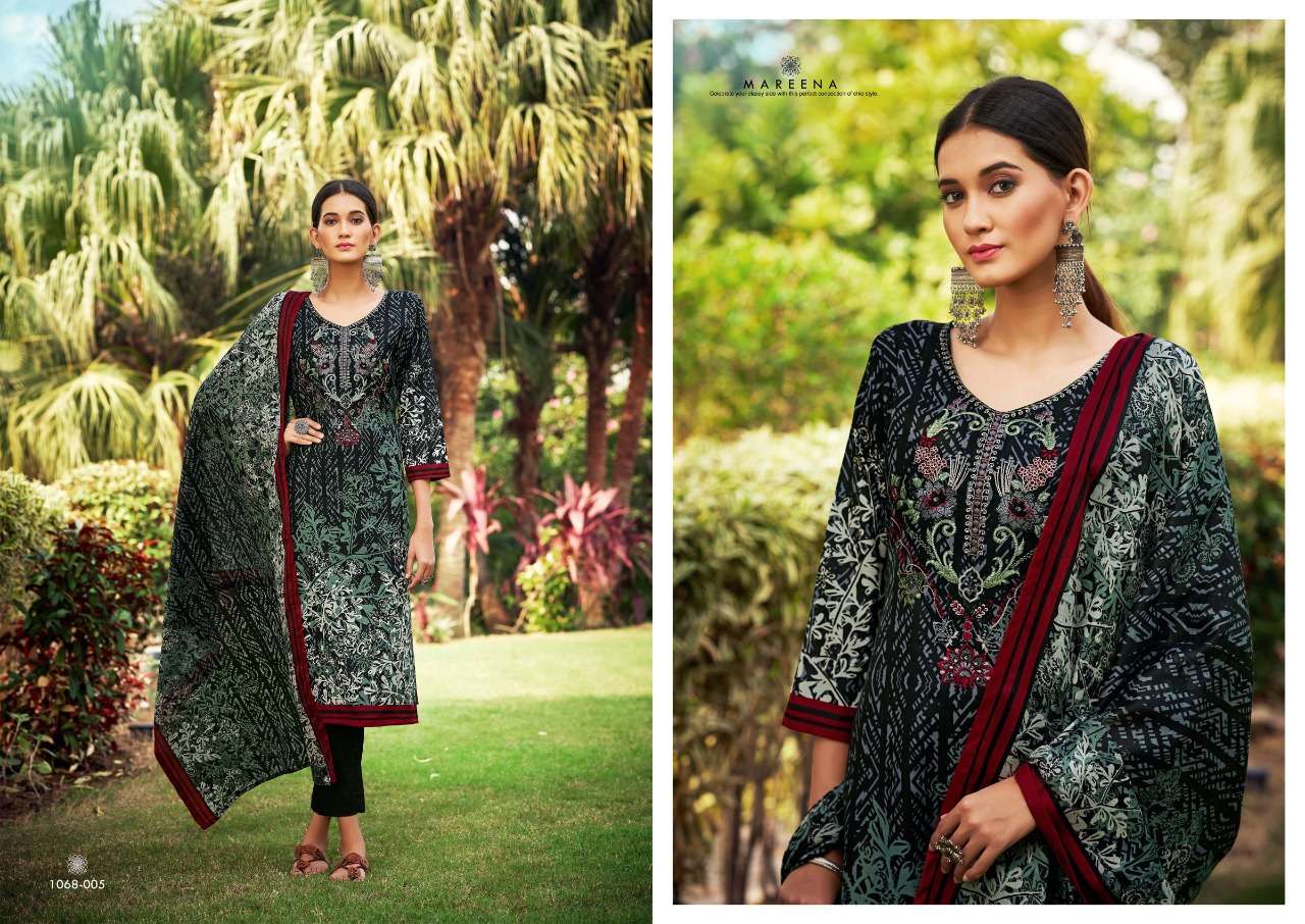 ROMANI MAREENA VOL 6 DESIGNER EMBROIDERY WORK WITH COTTON DIGITAL PRINTED SUITS IN WHOLESALE RATE 