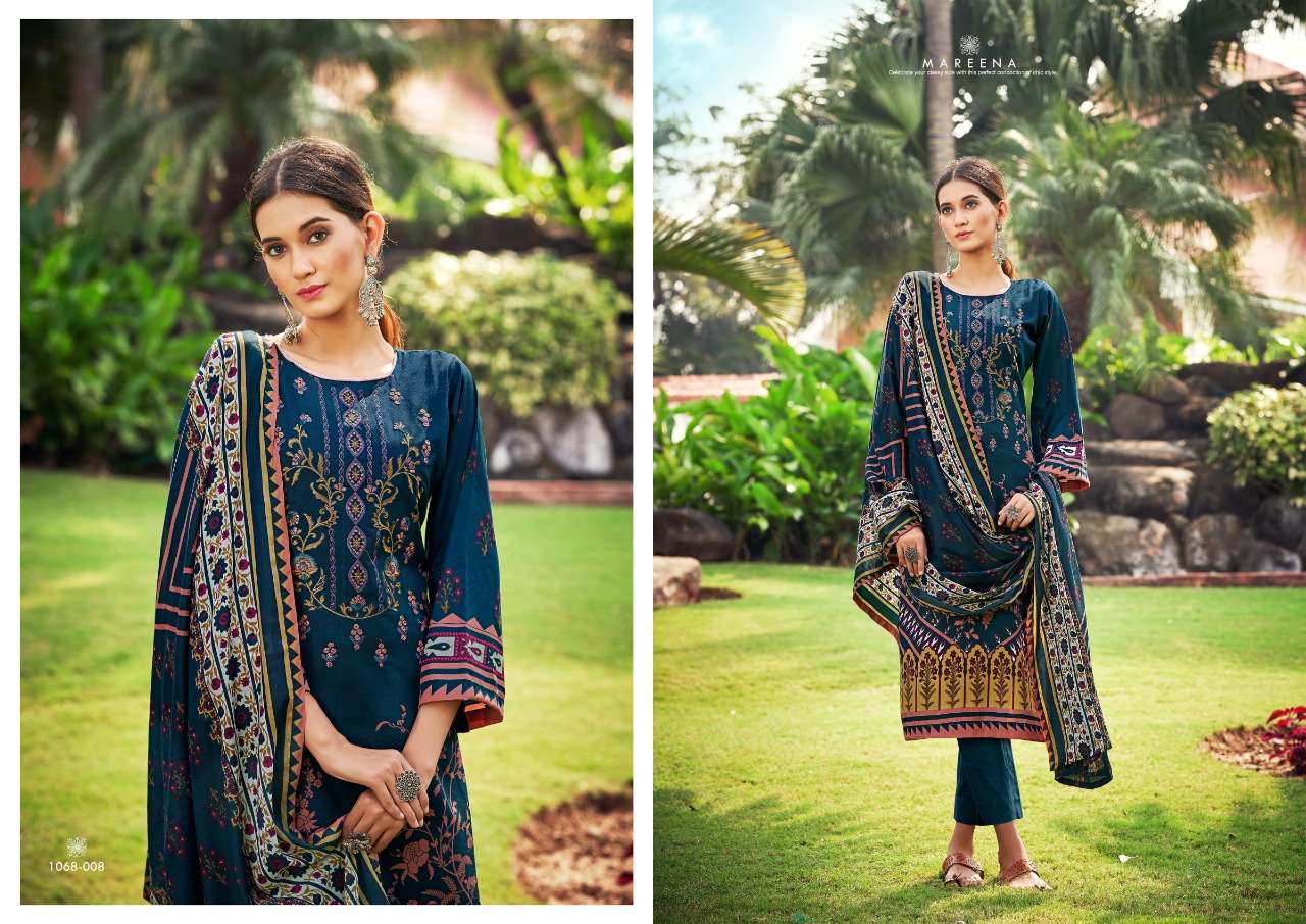 ROMANI MAREENA VOL 6 DESIGNER EMBROIDERY WORK WITH COTTON DIGITAL PRINTED SUITS IN WHOLESALE RATE 