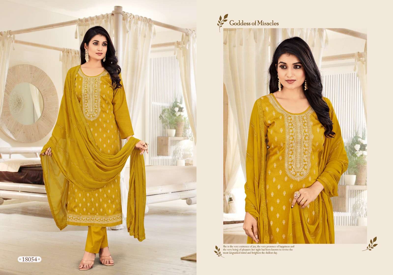 PANCH RATNA AKSHITA DESIGNER SELF JACQUARD WITH SEQUENCE WORK HEAVY SUITS WHOLESALE 