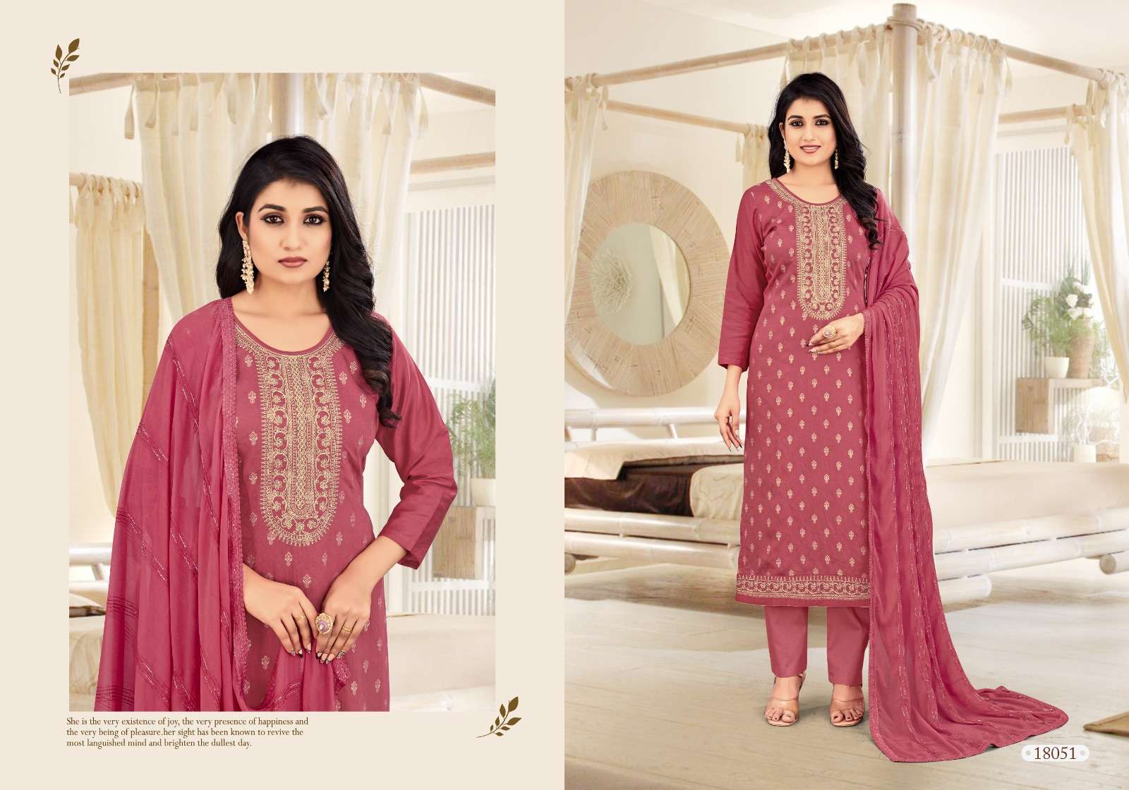 PANCH RATNA AKSHITA DESIGNER SELF JACQUARD WITH SEQUENCE WORK HEAVY SUITS WHOLESALE 